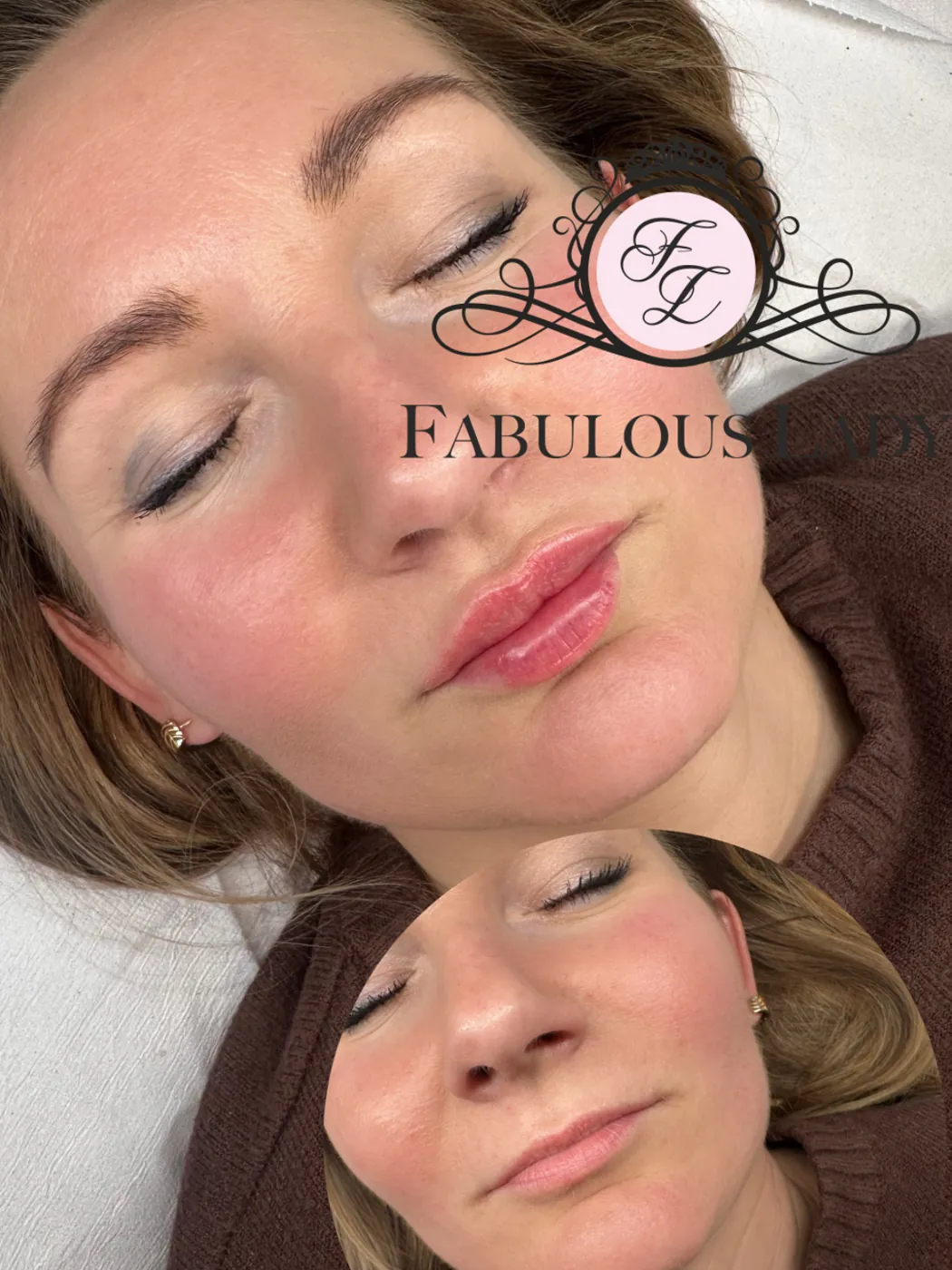Makijaż permanentny brwi - efekt przed i po, salon Fabulous Lady w Gdyni